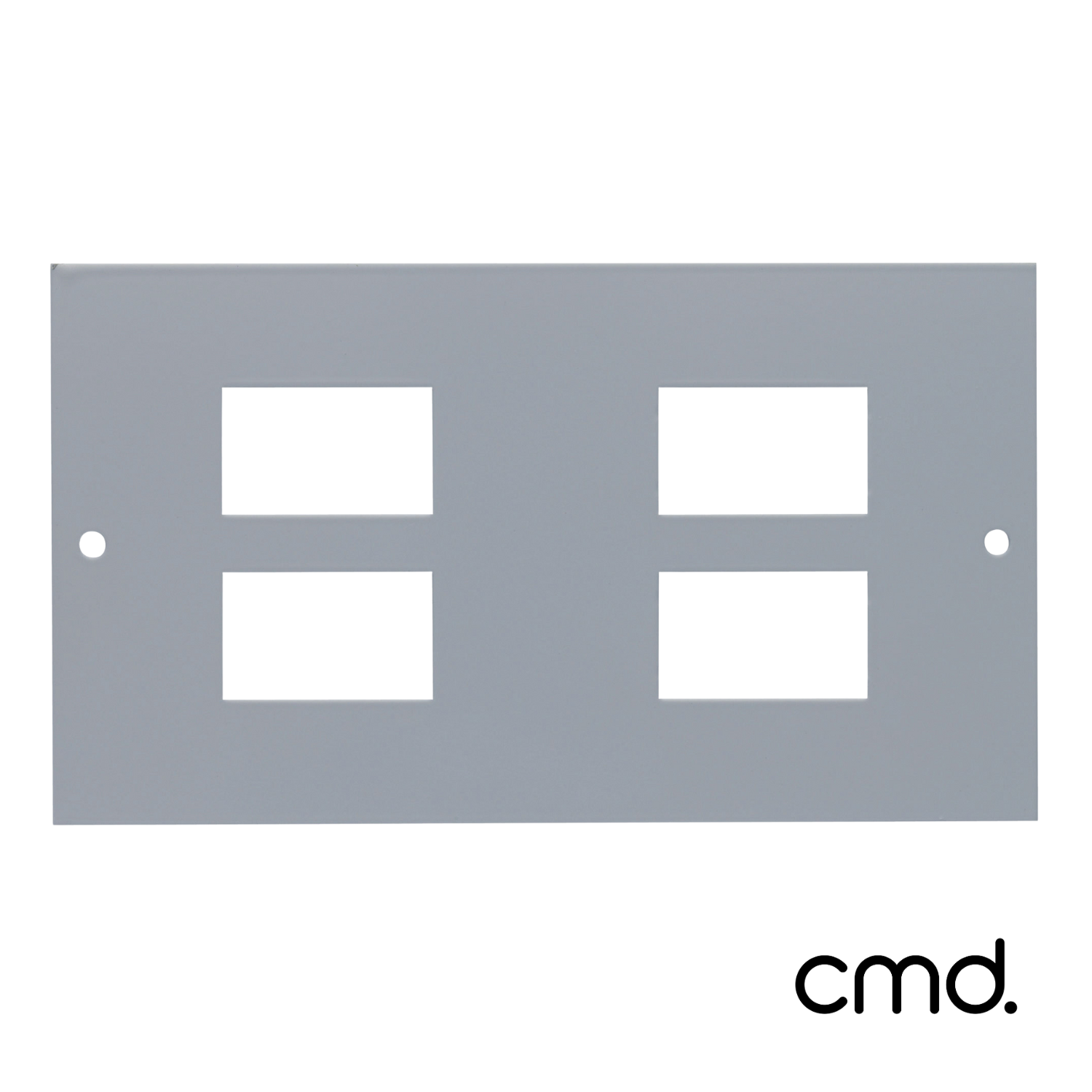 CMD AV Plate - Plate Pierced to accept 2 x RJ45 37 x 22.3mm/1 x HDMI Cutout and 1 x VGA Cutout - 4 Compartment