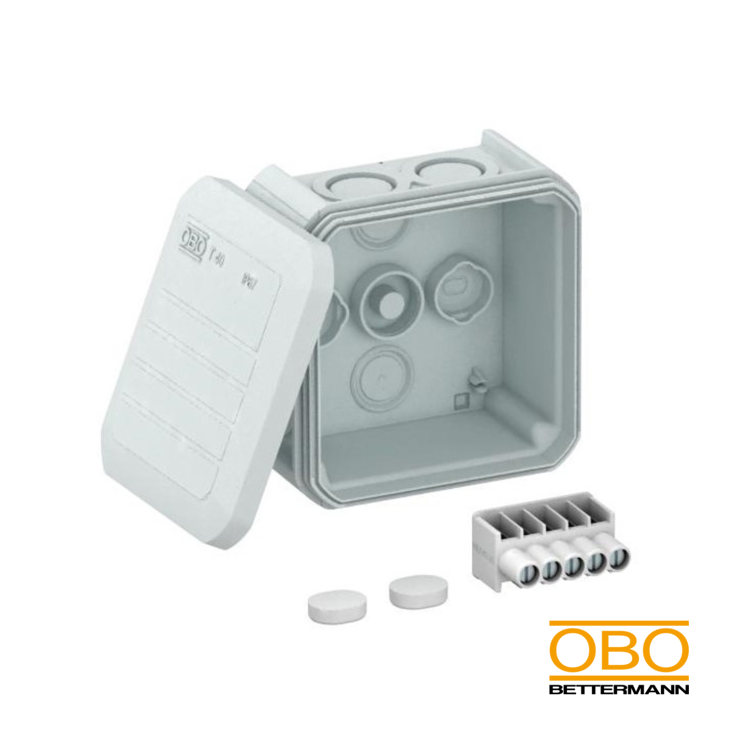 OBO Junction Box T40, with Knock-Out Entries, with Terminal Strip