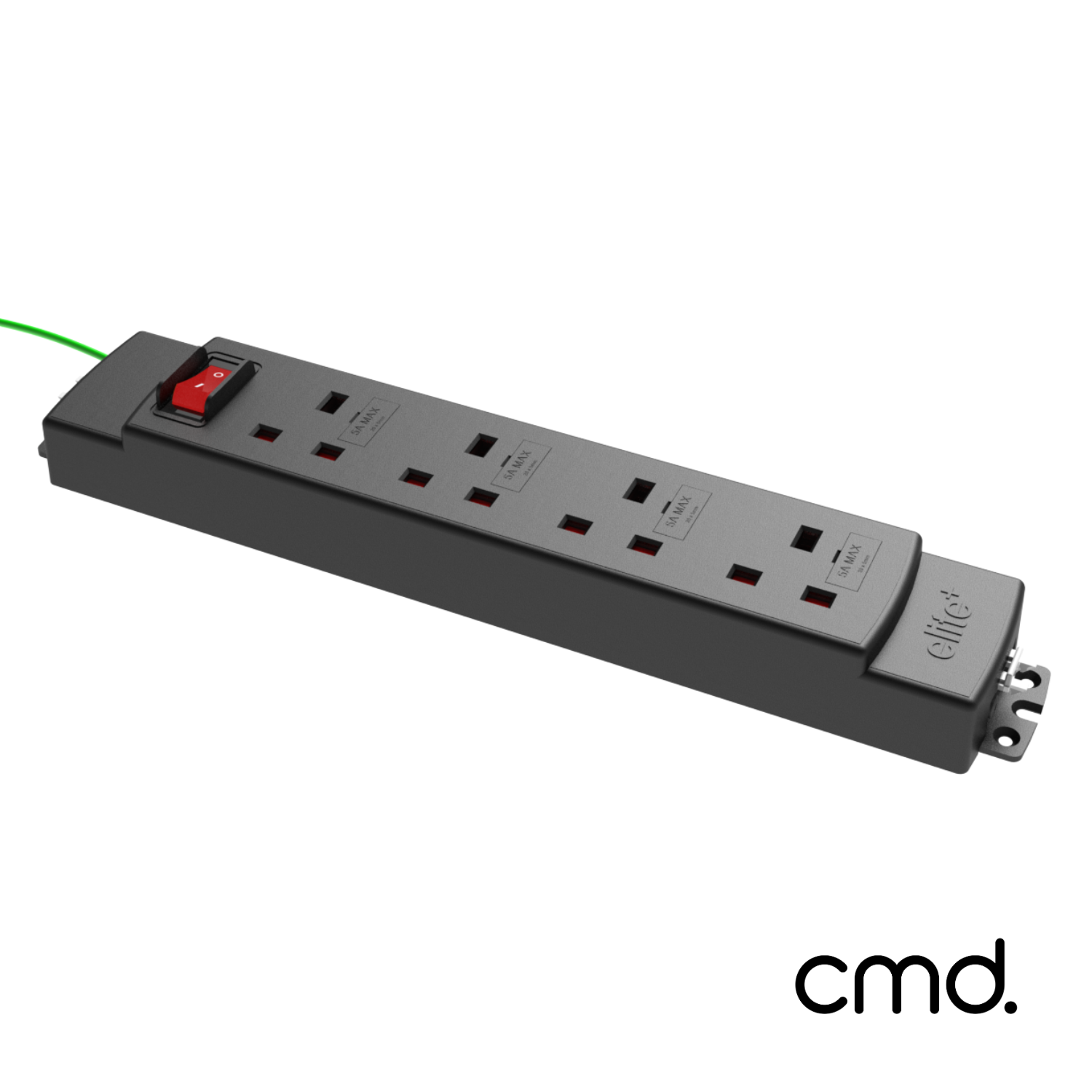 CMD Elite+ 4 x power- GST Input - 4 x individually fused @3.15A sockets - 1 x neon switch - north facing sockets - GST 3-pole output