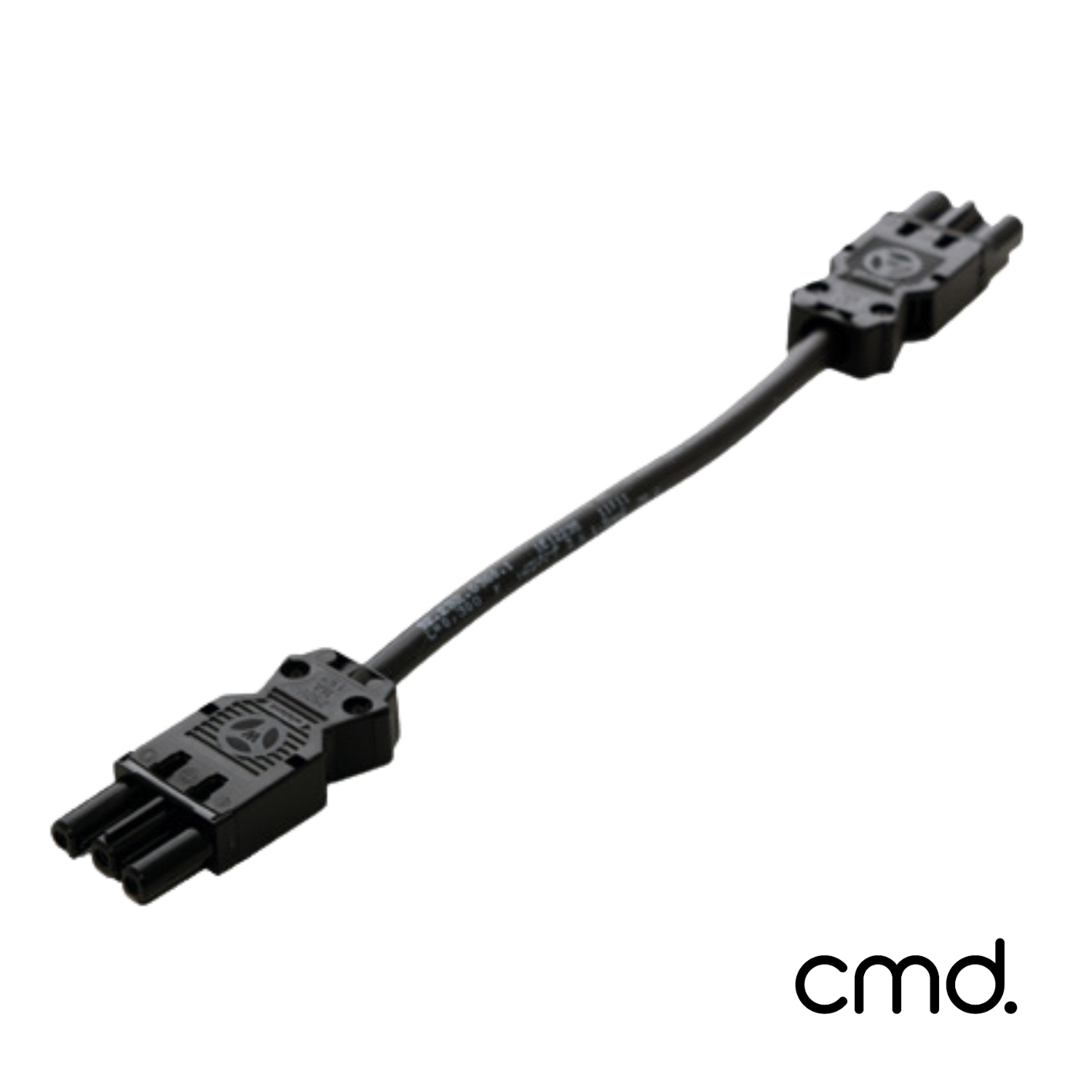 CMD 3.0m connector cable, GST 3-pole connector to GST 3-pole connector - Black